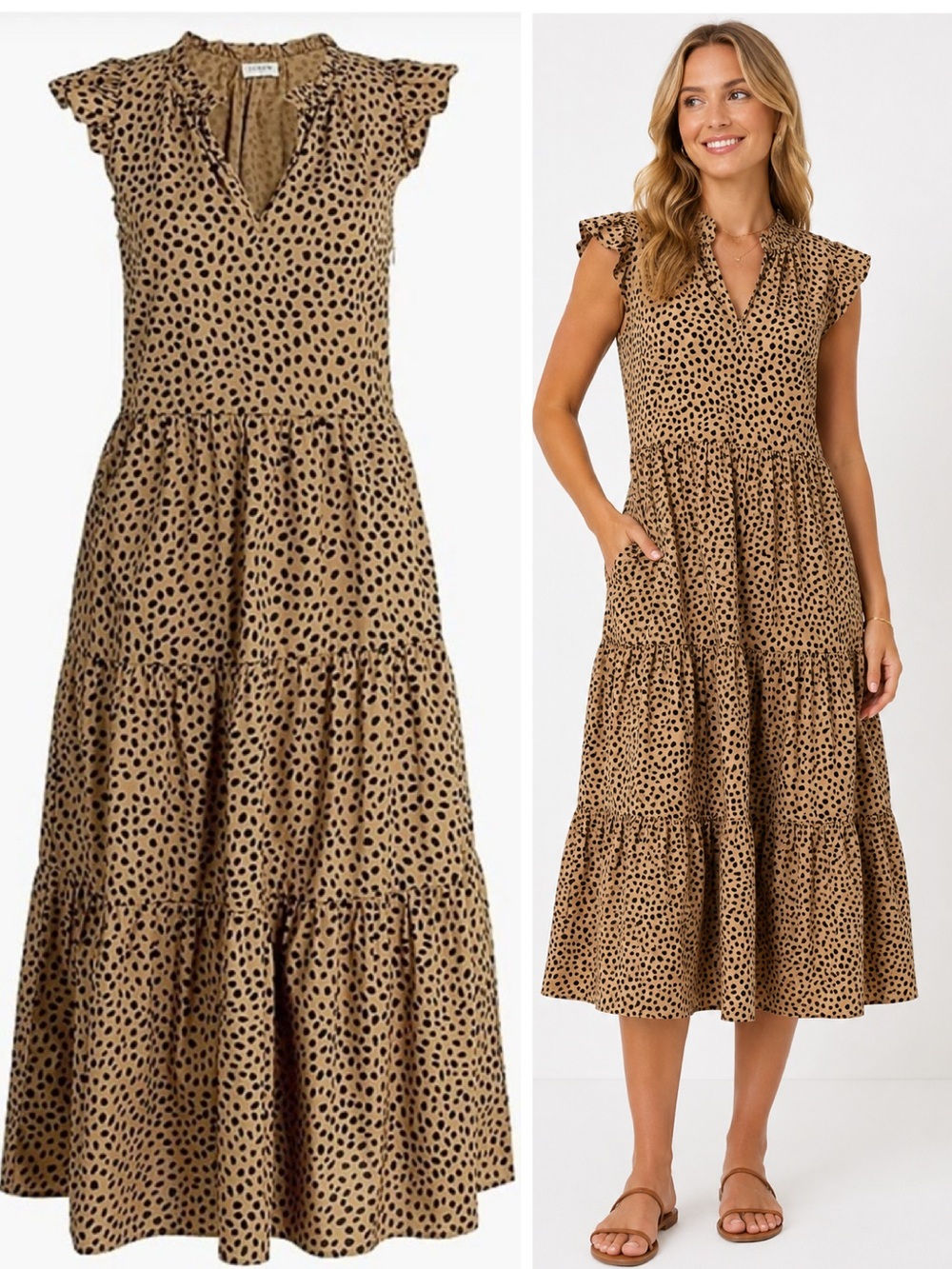 J. Crew Sleeveless Brown Black Poplin Tiered Midi Dress Size M NWT New